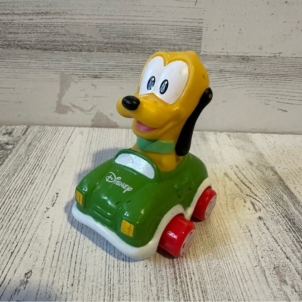 Disney Clementoni Baby Pluto 4" Rolling Car Play Toy